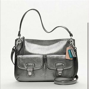 Coach Poppy Hippie Metallic Leather Shoulder bag with Crossbody strap